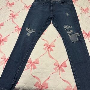 Classic Distressed Blue Skinny Jeans